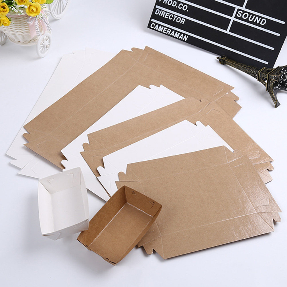 Food Packed Snacks - 30 stuks bootvormige wegwerpverpakkingsdoosjes van kraftpapier
