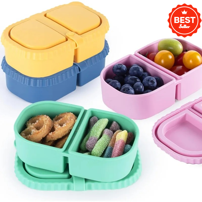 Food And Snacks For Picnic - Herbruikbare siliconen snackcontainers met deksels, minicontainers