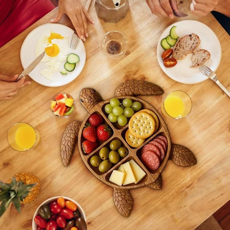 Food Platter Snacks - Houten Octopus Dienblad, Multifunctionele Gekookte Voedselschotel