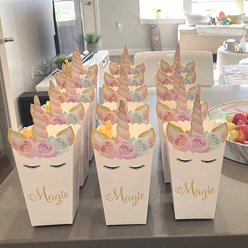 Food Snacks For Baby Shower - 6/12 stks Eenhoorn Popcorn Doos Eenhoorn