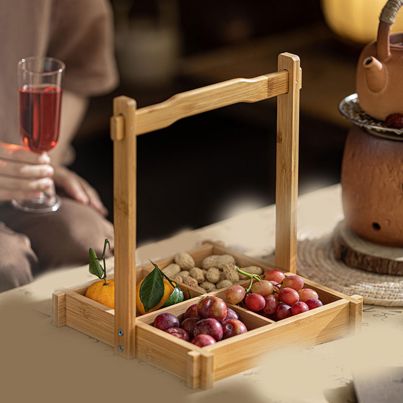 Food Platter Snacks - Bamboe noten schotel lade sectionele dienblad