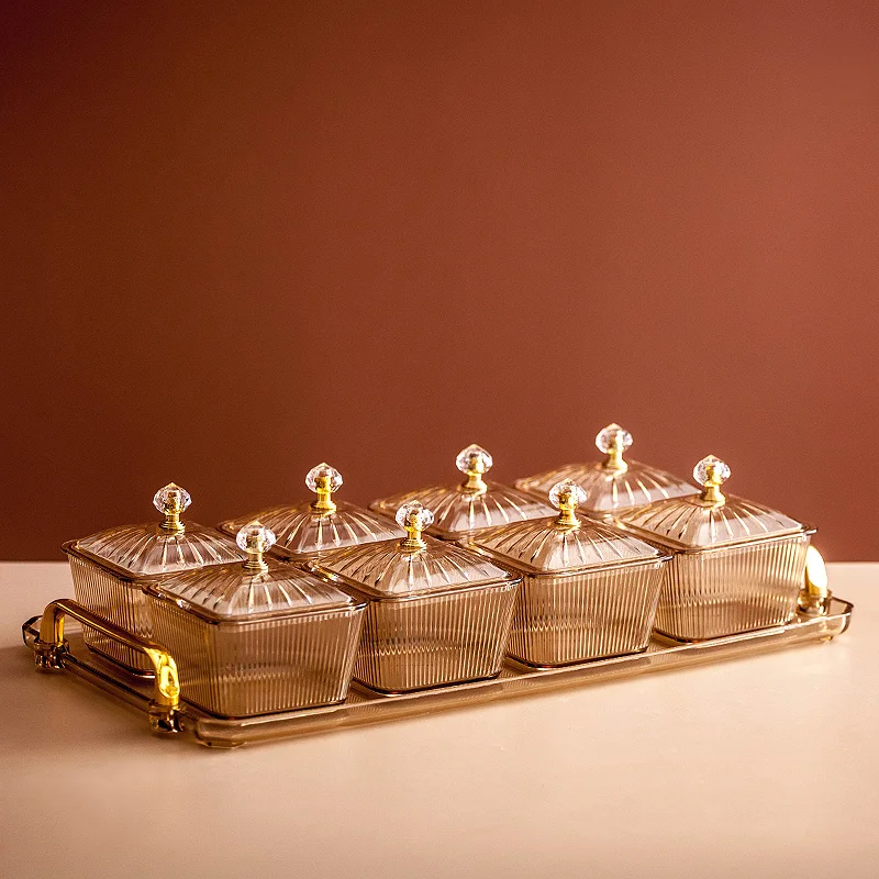 Food Platter Snacks - Acryl fruitbox met deksel, snackplateau, fruitplateau,
